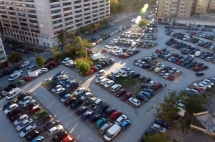 Aparcamiento disuasorio en Iturrama Nuevo que se verá afectado por la futura reordenación de la zona.