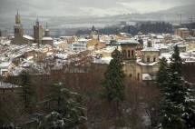 Nieve en la imagen de enero sobre el Casco Antiguo de la ciudad