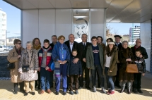 Familiares de Alfredo Landa el día de la inauguración del Parque Central de Lezkairu.