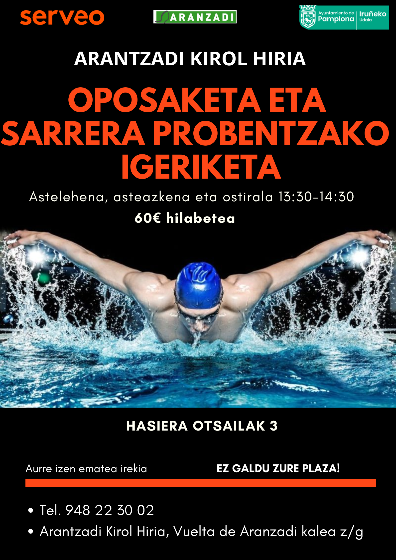 Arantzadi. Oposaketa eta sarrea probentzako igeriketa 
