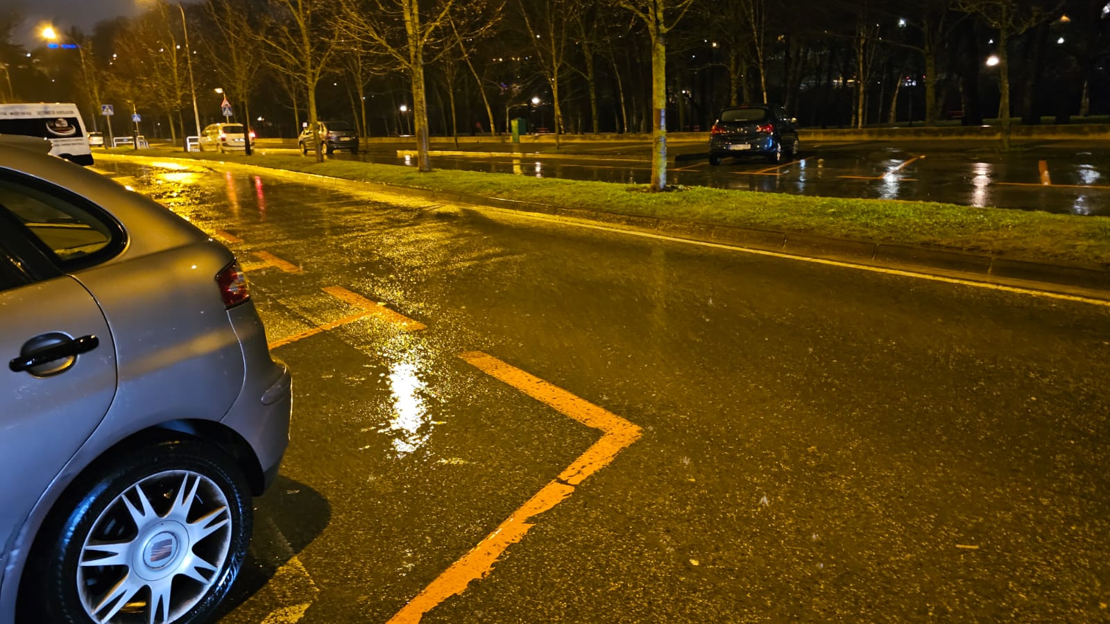 coche aparcado en zona azul inundable