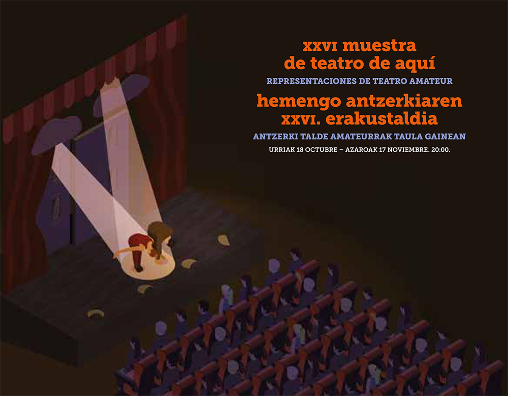 cartel muestra de teatro de aquí