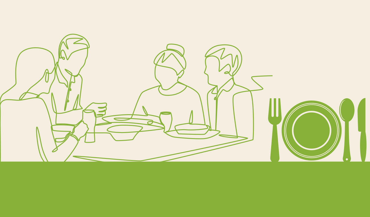 Grafismo del comedor comunitario de Etxabakoiz