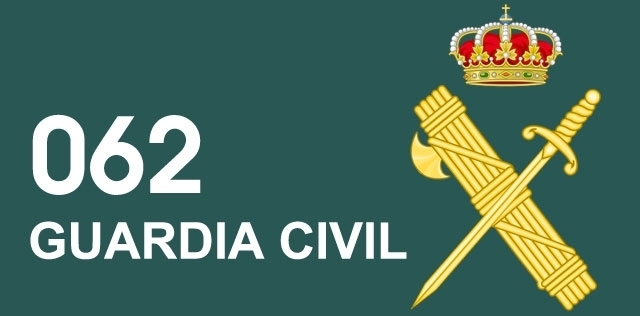 Logo y teléfono de guardia civil 062