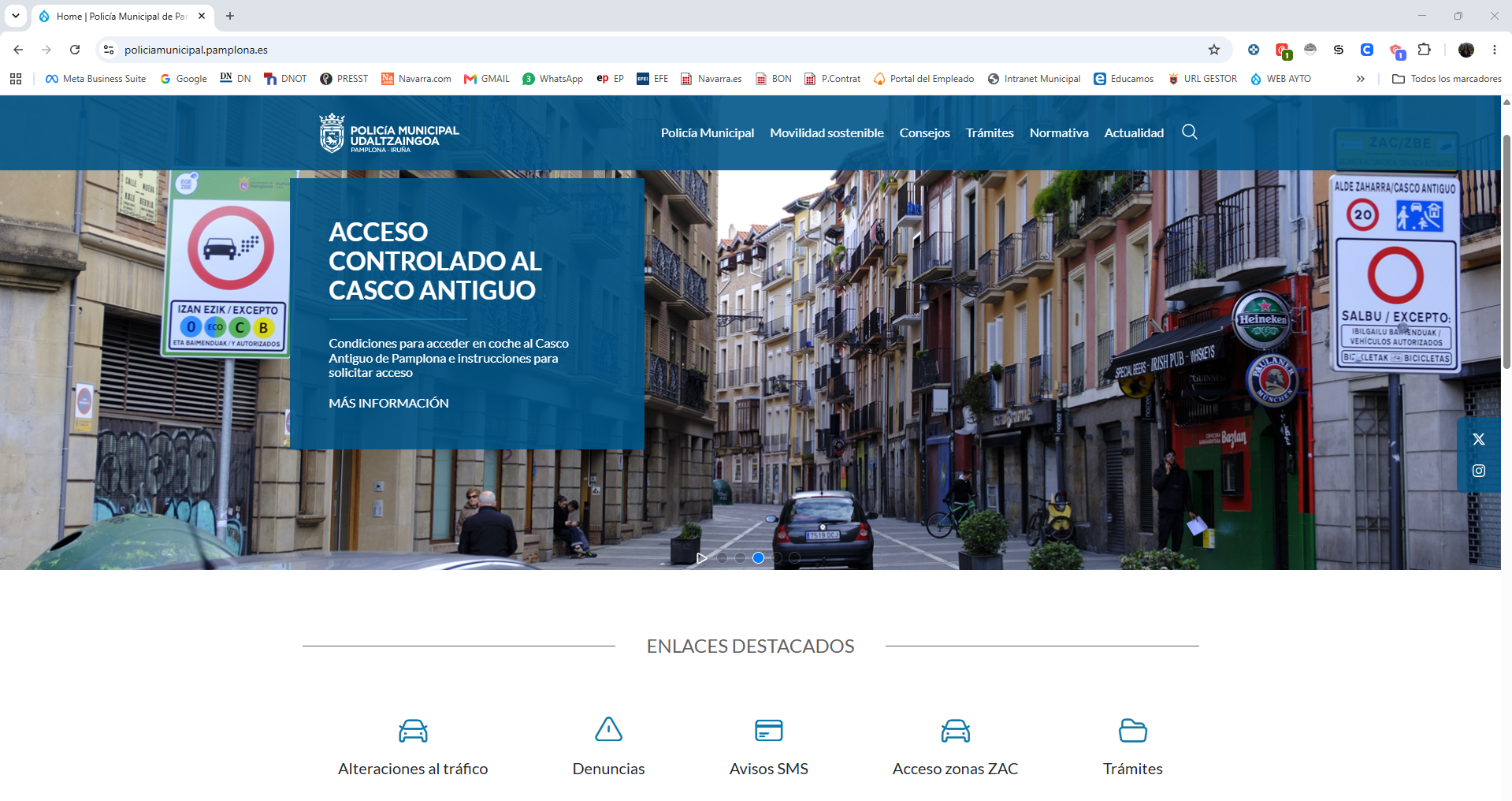 Policía Municipal de Pamplona estrena página web para informar sobre sus intervenciones y facilitar trámites