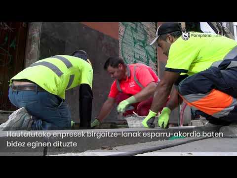 Obras de rehabilitación de espacios públicos en Pamplona