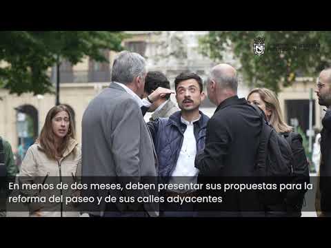 Visita al Paseo Sarasate de los equipos redactores seleccionados para su reforma