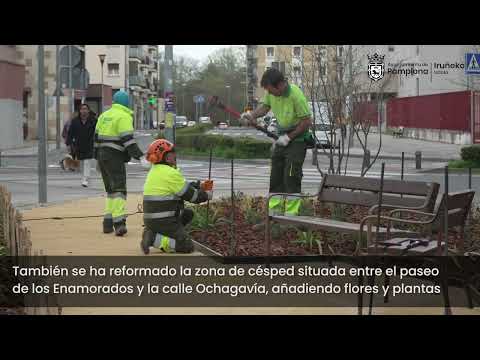 Nuevos espacios verdes en las calles Garde y Joaquín Lizarraga del barrio de Rochapea