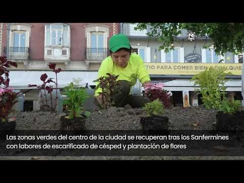 Las zonas verdes del centro de la ciudad se recuperan tras los Sanfermines
