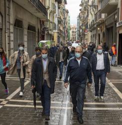 Alcalde y representantes de la Asociación de Hoteles de Pamplona en el Camino de Santiago