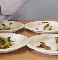 Platos preparados en el show room