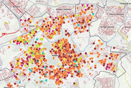 Imagen del mapa interactivo de recursos de Pamplona