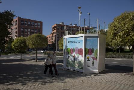 estación de control de calidad del aire en la plaza Felisa Munárriz de Pamplona