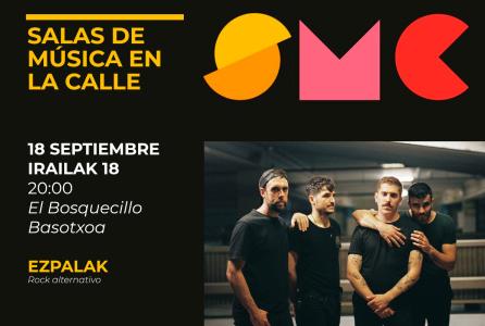 cartel salas de música en la calle