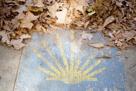 señal pintada camino desantiago